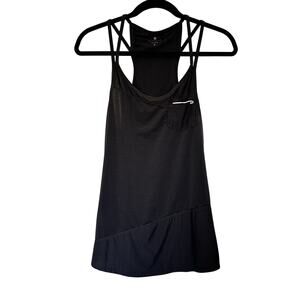 Athleta (S) Speedsetter Black Monochrome Stripes Racerback Tank Top Lightweight